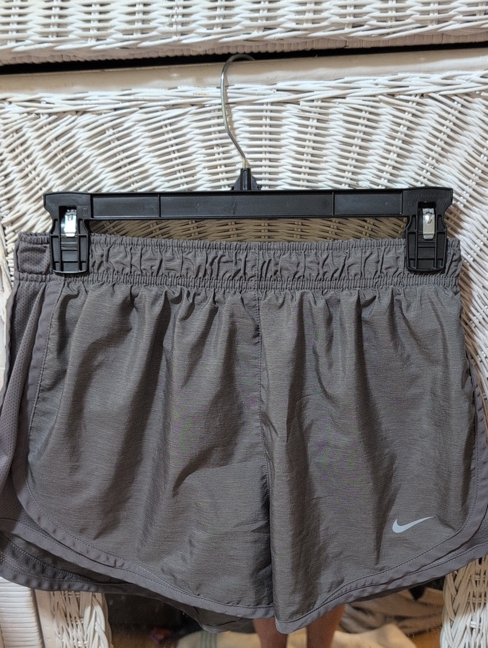Nike Girl's Charcoal Athletic Shorts with Swoosh Size M
